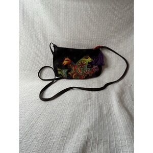 Laurel Burch Small Canvas Tassels Cross-Body Bag